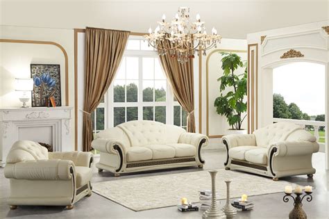 versace ivory sofa|Apolo Living Room Set in Ivory Italian Leather .